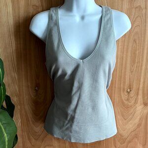 Athleta Green Aurora Ribbed V-Neck Camisole Tank Top - Size Medium